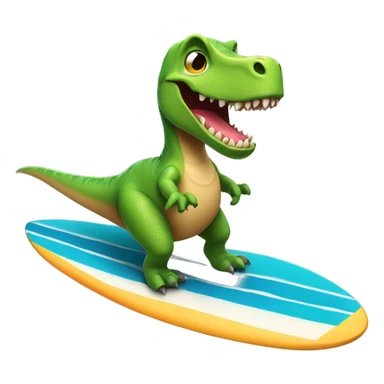 Dinosaur riding surfboard sticker