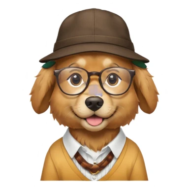 glasses and hat dog with shirt sticker