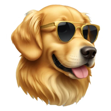 Golden retriever wearing sunglasses sticker