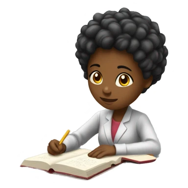 Girl studying lave sticker