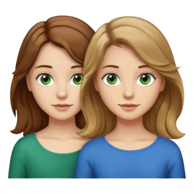make me and my best friend togheter i have shoulder-lenght brown hair and light brown eyes and she has long wavy hair blonde/brown hair and green/blue eyes sticker