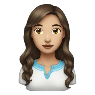 Jeune femme brune au yeux bleu  sticker