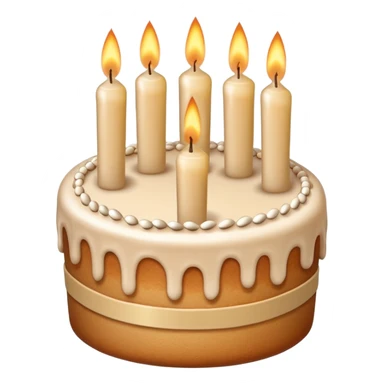 beige birthday cake with beige candles  sticker
