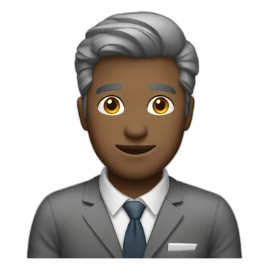 Gray Man working in the office sticker