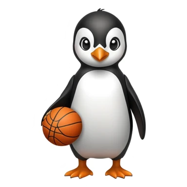Penguin with a basketball jersey and abs sticker