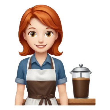 Redhead barista girl sticker