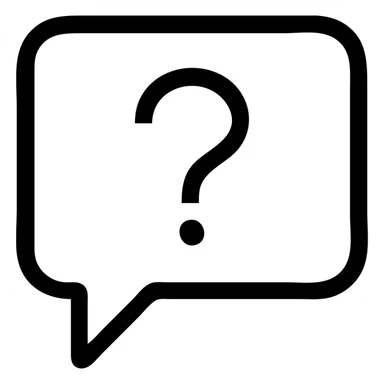 quiz icon, speech bubble with question mark, minimal line style sticker