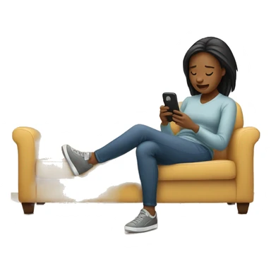 Mom texting on couch sticker