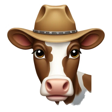 Cow with a cowboy hat sticker