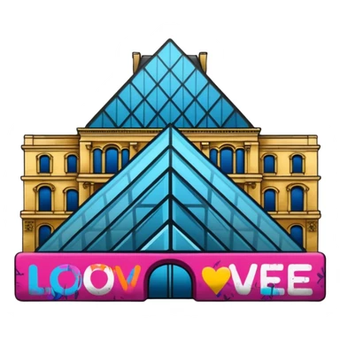 I want a graffiti style Louvre museum sticker. sticker