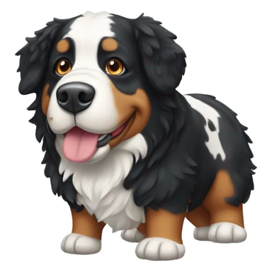 Bernese mountain dog wearing cow costume sticker