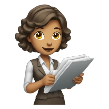 woman profession architect holding blueprints sticker