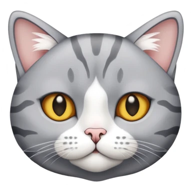 An american shorthair with white nose and white tummy sticker
