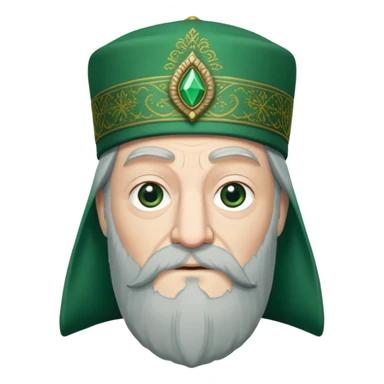 albus dumbledore from harry potter with green turkish fez hat and decorative motifs, no gem sticker
