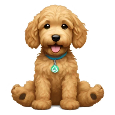 golden doodle puppy doing yoga  sticker