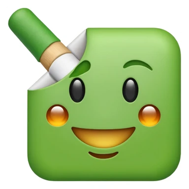 a joint in emoji iphone style please, without face, like a cogarrette but in green sticker