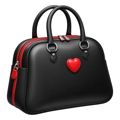 black inflated woman bag with red accent sticker