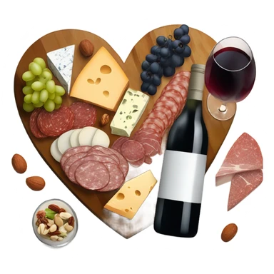 cute heart shaped charcuterie board with wine sticker