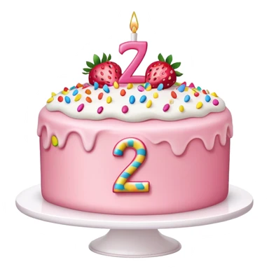 Pink Strawberry birthday cake with the number 27 in the front  sticker