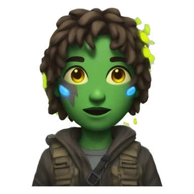 survivor with glowing neon elements sticker