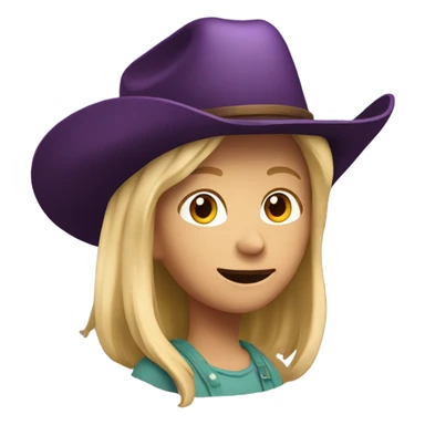 Blonde girl with cow-boy hat on riding eggplant sticker