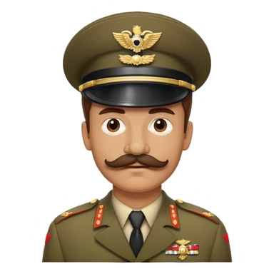 Man with moustache in a oldschool soldier uniform sticker