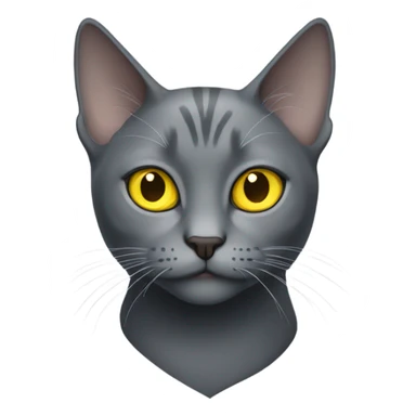 An all grey cat with yellow eyes  sticker