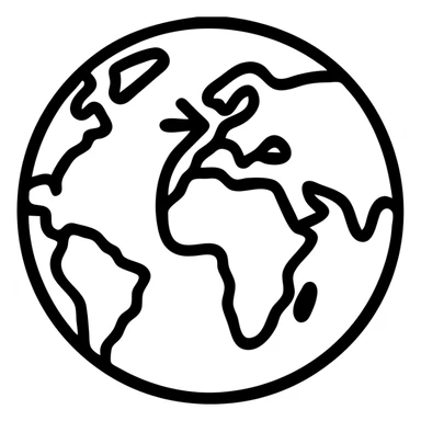 minimal line art world map with a bold arrow from Africa to the UK sticker