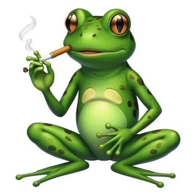 Frog smoking joint sticker