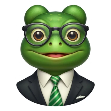 frog with glasses and tie sticker