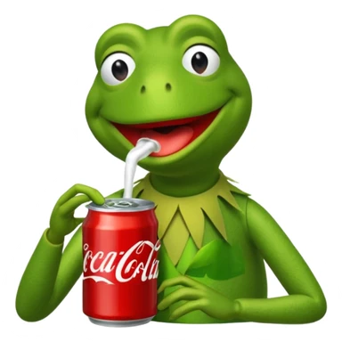 Kermit the frog drinking coca cola sticker
