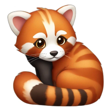 red-panda-cuddling-tabby-cat sticker
