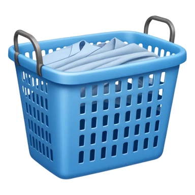 LAUNDRY BASKET WITH FOLDED blue CLOTHES sticker