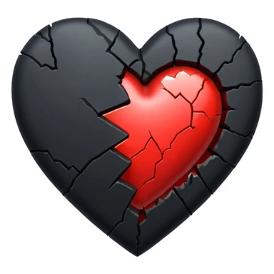 Corazón roto color negro  sticker