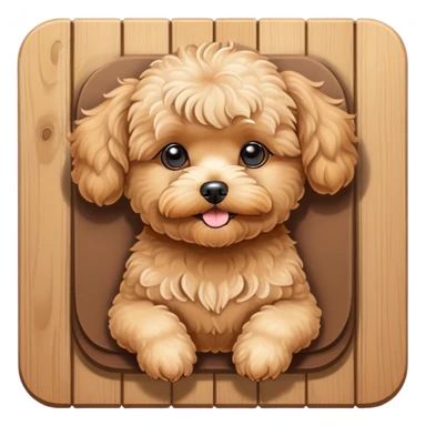 Tan maltipoo sunbathing on a deck sticker