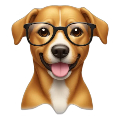 Tête de chien souriant avec lunettes de soleil sticker