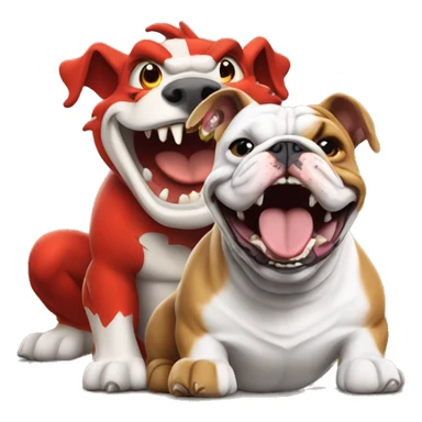 Welsh dragon laughing at English bulldog sticker