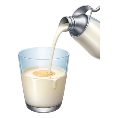 A glass of milk being poured down a hole sticker