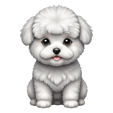 Gray Bichon Frise puppy sticker
