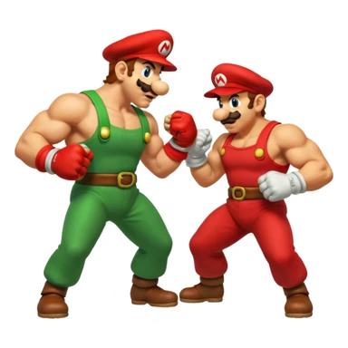 Mario and Luigi fitting bowser sticker