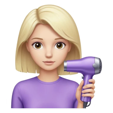 blonde with light purple Dyson hair dryer sticker