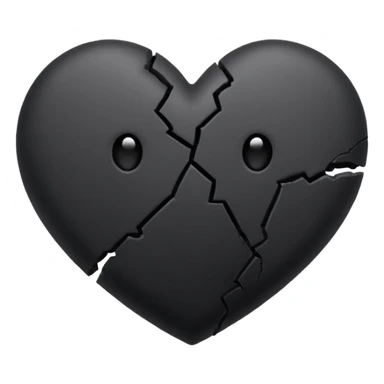 An smal black broken heart Emoji sticker