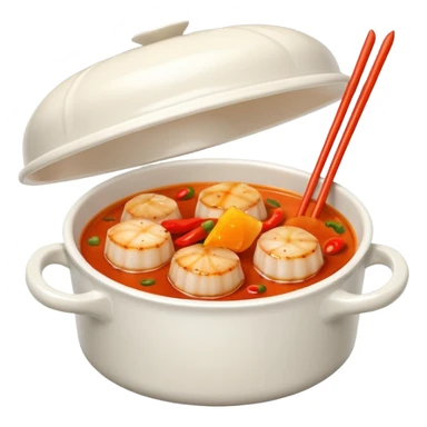 Scallops in spicy sauce takeout Chinese dish sticker