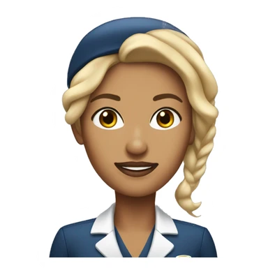 Generate A wheatish skin colored female flight attendant looking like a boss woman sticker