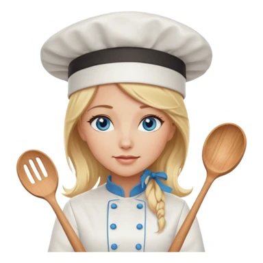 Sexy Long Blonde hair blue eyed female chef sticker
