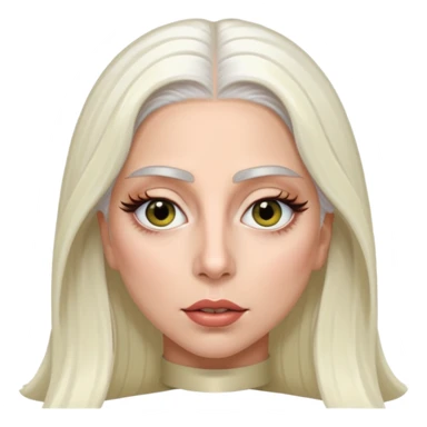 Lady Gaga with hazel eyes, long white hair sticker