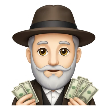 Israeli rabbi with money sticker