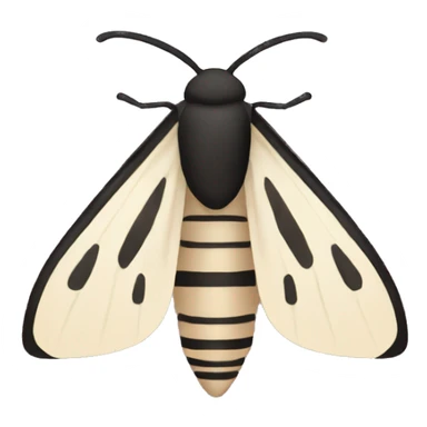 Black and beige moth sticker