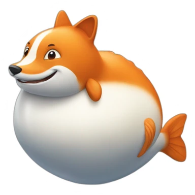 Renard sur une baleine sticker