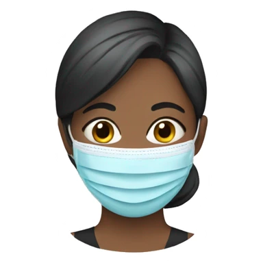 Woman with a face mask  sticker